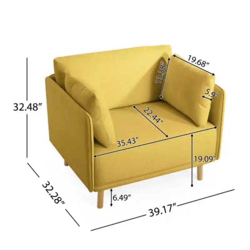 Poltrona Accent 39: Cuscini Morbidi, Braccioli Eleganti, Gambe in Legno - Accogliente per Soggiorno, Camera da Letto, Ufficio