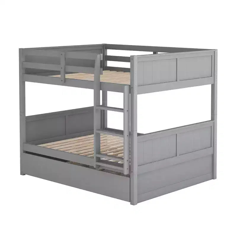 Letto a castello in legno Full Over Full con letto estraibile singolo