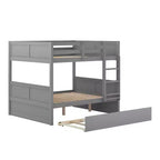 Letto a castello in legno Full Over Full con letto estraibile singolo