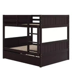 Letto a castello in legno Full Over Full con letto estraibile singolo