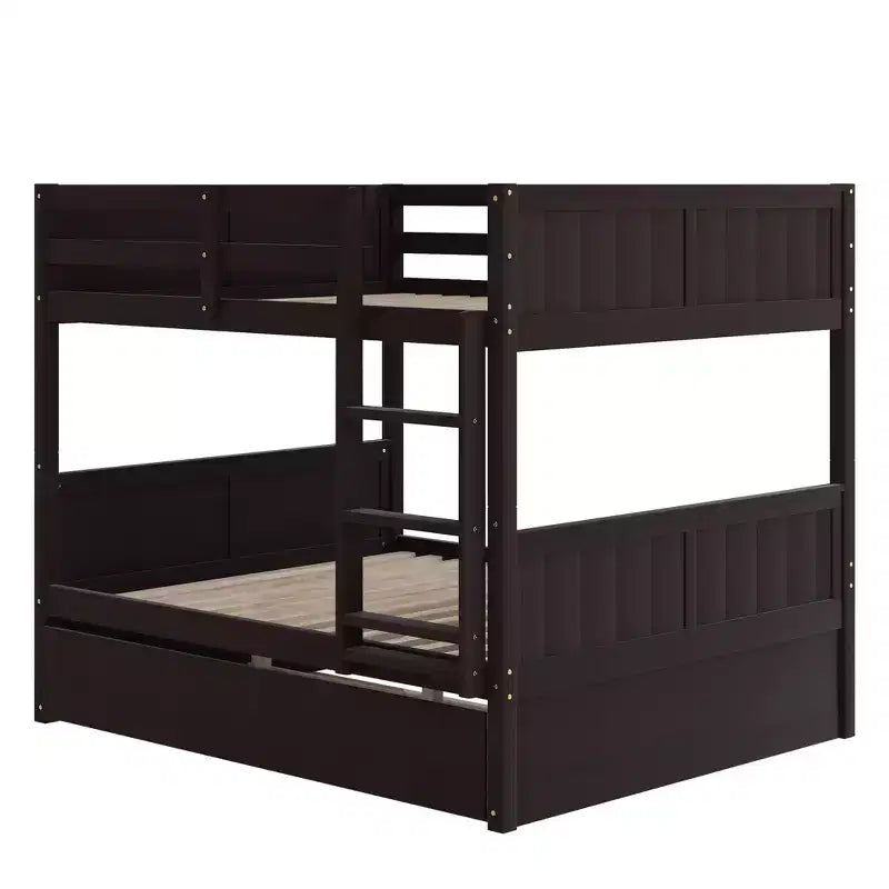 Letto a castello in legno Full Over Full con letto estraibile singolo