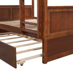 Letto a castello in legno Full Over Full con letto estraibile singolo