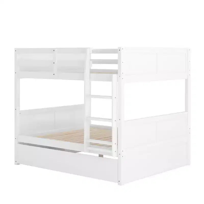 Letto a castello in legno Full Over Full con letto estraibile singolo