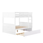 Letto a castello in legno Full Over Full con letto estraibile singolo