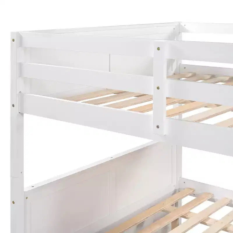 Letto a castello in legno Full Over Full con letto estraibile singolo