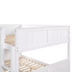 Letto a castello in legno Full Over Full con letto estraibile singolo