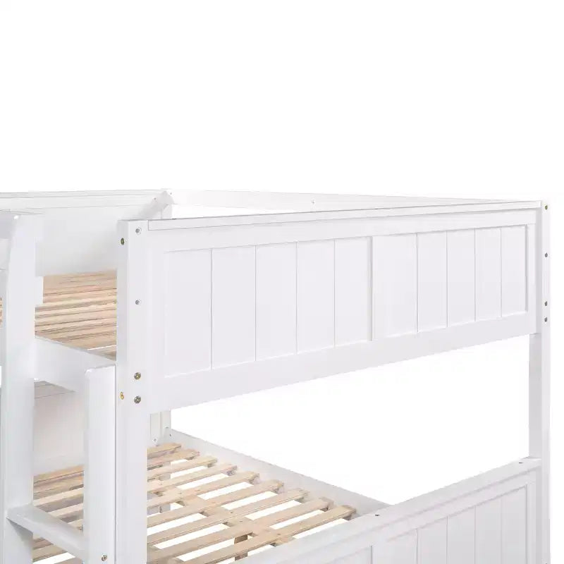 Letto a castello in legno Full Over Full con letto estraibile singolo