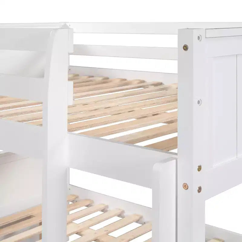 Letto a castello in legno Full Over Full con letto estraibile singolo