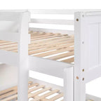 Letto a castello in legno Full Over Full con letto estraibile singolo