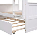 Letto a castello in legno Full Over Full con letto estraibile singolo