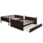 Letto a castello in legno Full Over Full con letto estraibile singolo
