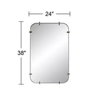 Specchio da parete Radius 24 x 38 nero con bordo arrotondato