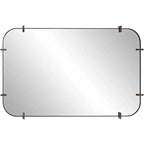 Specchio da parete Radius 24 x 38 nero con bordo arrotondato