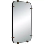 Specchio da parete Radius 24 x 38 nero con bordo arrotondato