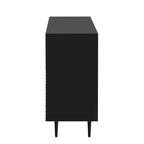 70W Set di 2 Madie Moderne Minimaliste Supporto TV Consolle TV Credenza con Anta Geometrica e Ripiano Regolabile