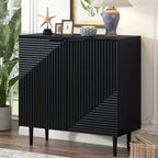 70W Set di 2 Madie Moderne Minimaliste Supporto TV Consolle TV Credenza con Anta Geometrica e Ripiano Regolabile