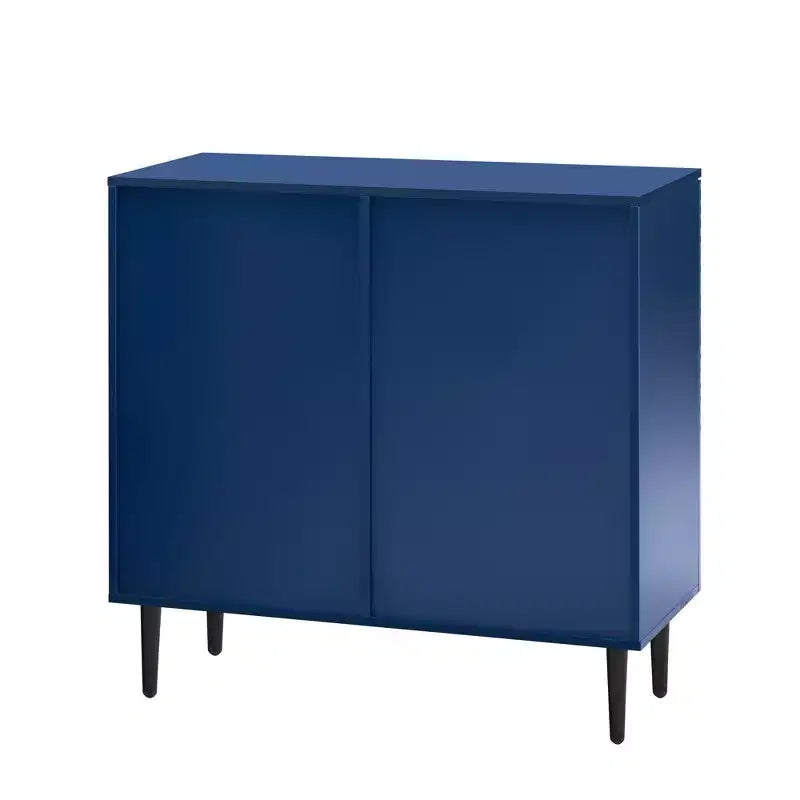 70W Set di 2 Madie Moderne Minimaliste Supporto TV Consolle TV Credenza con Anta Geometrica e Ripiano Regolabile