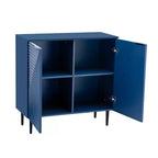 70W Set di 2 Madie Moderne Minimaliste Supporto TV Consolle TV Credenza con Anta Geometrica e Ripiano Regolabile