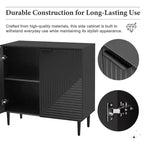 70W Set di 2 Madie Moderne Minimaliste Supporto TV Consolle TV Credenza con Anta Geometrica e Ripiano Regolabile