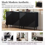70W Set di 2 Madie Moderne Minimaliste Supporto TV Consolle TV Credenza con Anta Geometrica e Ripiano Regolabile