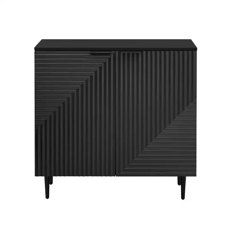 70W Set di 2 Madie Moderne Minimaliste Supporto TV Consolle TV Credenza con Anta Geometrica e Ripiano Regolabile