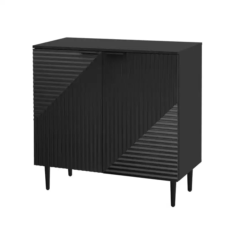 70W Set di 2 Madie Moderne Minimaliste Supporto TV Consolle TV Credenza con Anta Geometrica e Ripiano Regolabile