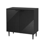 70W Set di 2 Madie Moderne Minimaliste Supporto TV Consolle TV Credenza con Anta Geometrica e Ripiano Regolabile