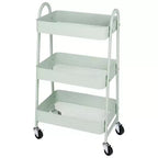 JIONJOY 3 Tier Utility Rolling Cart, Premium Metal Mobile Storage Cart with Lockable Wheels, Ultimate Organizer for Every Room in the House