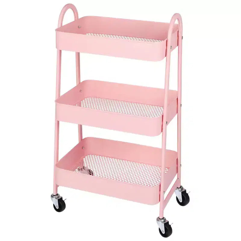 Carrello da Stoccaggio a 3 Livelli, Carrello Mobile Premium in Metallo con Ruote Bloccabili, Organizzatore Definitivo per Ogni Stanza della Casa