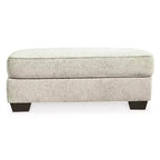 Poggiapiedi Monaghan Ottoman, rivestito in ciniglia color arenaria per il soggiorno