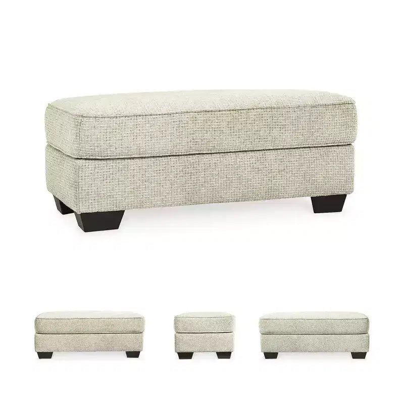 Poggiapiedi Monaghan Ottoman, rivestito in ciniglia color arenaria per il soggiorno