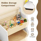 Tavolo e Sedia per Bambini 3 in 1 in Legno con Piano Rimovibile e Vano Portaoggetti Nascosto