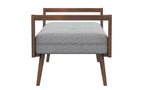 Panca in legno massello rivestita in tessuto Ford Mid-Century Modern Tufted 51.20 W