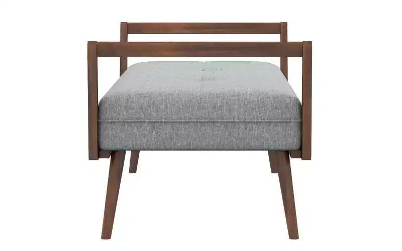Panca in legno massello rivestita in tessuto Ford Mid-Century Modern Tufted 51.20 W