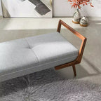 Panca in legno massello rivestita in tessuto Ford Mid-Century Modern Tufted 51.20 W