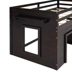 Letto a soppalco moderno, dimensioni singole, con mobiletto e mensola, 77.4L x 40.5W, Progettato per la vostra sicurezza