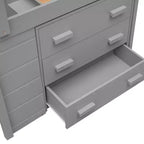 Letto a soppalco moderno, dimensioni singole, con mobiletto e mensola, 77.4L x 40.5W, Progettato per la vostra sicurezza