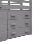 Letto a soppalco moderno, dimensioni singole, con mobiletto e mensola, 77.4L x 40.5W, Progettato per la vostra sicurezza