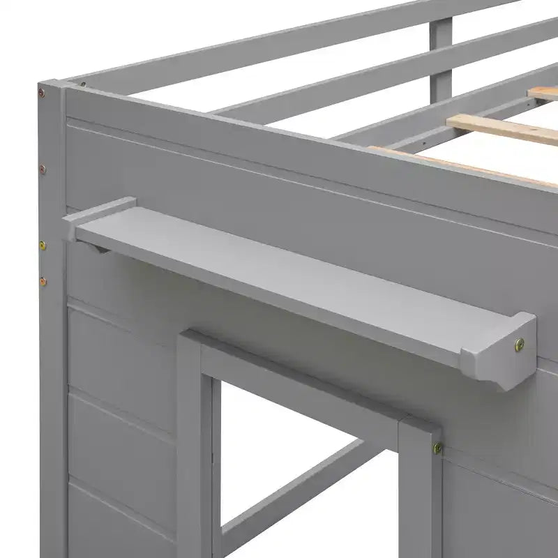 Letto a soppalco moderno, dimensioni singole, con mobiletto e mensola, 77.4L x 40.5W, Progettato per la vostra sicurezza