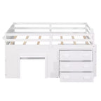 Letto a soppalco moderno, dimensioni singole, con mobiletto e mensola, 77.4L x 40.5W, Progettato per la vostra sicurezza