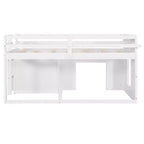 Letto a soppalco moderno, dimensioni singole, con mobiletto e mensola, 77.4L x 40.5W, Progettato per la vostra sicurezza