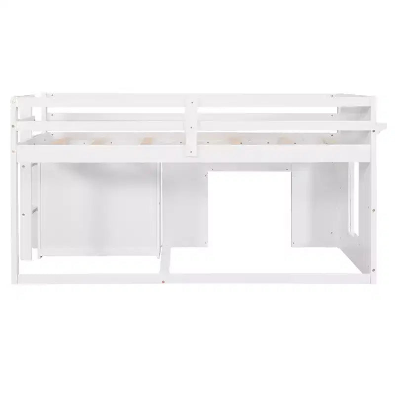Letto a soppalco moderno, dimensioni singole, con mobiletto e mensola, 77.4L x 40.5W, Progettato per la vostra sicurezza