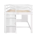 Letto a soppalco moderno, dimensioni singole, con mobiletto e mensola, 77.4L x 40.5W, Progettato per la vostra sicurezza