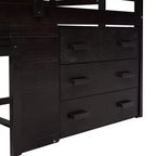 Letto a soppalco moderno, dimensioni singole, con mobiletto e mensola, 77.4L x 40.5W, Progettato per la vostra sicurezza