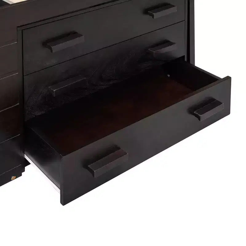 Letto a soppalco moderno, dimensioni singole, con mobiletto e mensola, 77.4L x 40.5W, Progettato per la vostra sicurezza