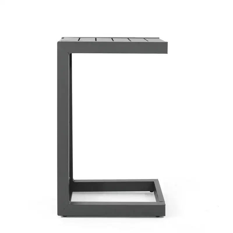 Tavolino d'appoggio Tavolino laterale moderno in alluminio alla moda con contenitore Grigio