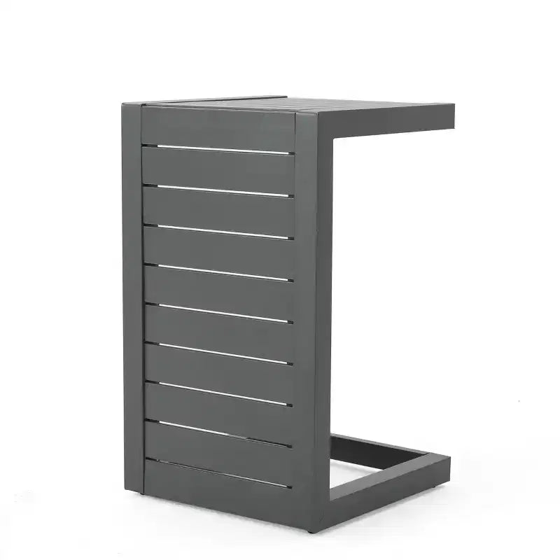 Tavolino d'appoggio Tavolino laterale moderno in alluminio alla moda con contenitore Grigio