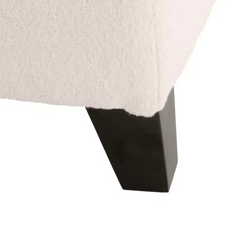 Contenitore panca moderna Linfield con rivestimento in tessuto Bouclé