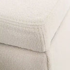 Contenitore panca moderna Linfield con rivestimento in tessuto Bouclé