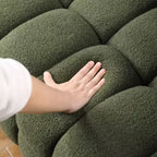 Divano Lussuoso in Bouclé Bianco: 3 posti, Ergonomico, Lunghezza 214 cm